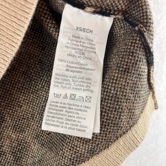 J.Crew Short Sleeve Leopard Cheetah Print Knit Sweater Women's XS 100% Cotton - Picture 7 of 9